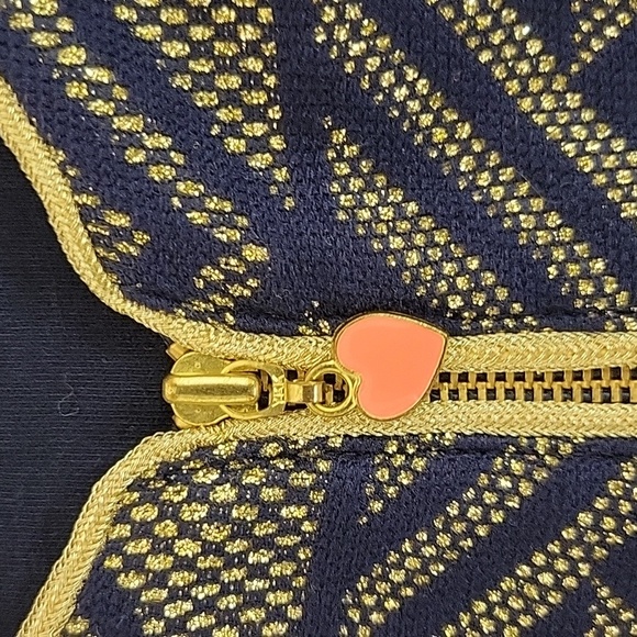 Billieblush Navy and Gold Sheath Dress with Bishop Sleeves Girls Sz 6 - Picture 4 of 7